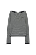ESSENTIAL BOAT NECK KNIT TOP IN BLACK image 11