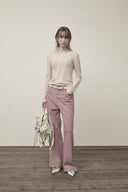 DIAGONAL TEXTURE KNIT TOP IN LIGHT BEIGE image 18