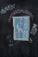 VINTAGE WASHED GRAFFITI HOODY ZIP UP IN BLACK image 16