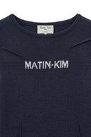 GLITTER SLIM LOGO KNIT TOP IN NAVY image 16
