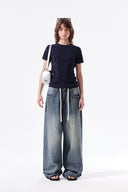 STUD POINT DENIM PANTS IN BLUE image 19