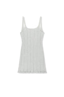 OPEN BACK RIBBED KNIT DRESS IN LIGHT GRAY image 11