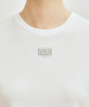 MARITHE SPORT W CLASSIC LOGO CROP TEE IN WHITE