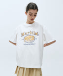 W OVERSIZED ELLIPSE GRAPHIC TEE IN WHITE image 1