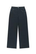 STUD POINT COLOR DENIM PANTS IN NAVY image 1