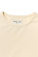 SLIT BUTTON POINT CROP TOP IN IVORY image 3