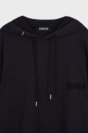 BACK OPEN HOODY JERSEY DRESS IN CHARCOAL GREY image 16