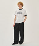 M WIDE FIT TUCK SUMMER DENIM PANTS IN BLACK