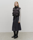 W CLASSIC LOGO CROP DOWN VEST IN BLACK image 5