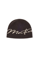 MATIN LOGO SCRIPT BEANIE IN BROWN image 1