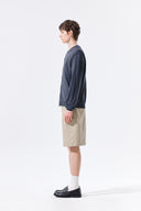 CURVED SEAM BERMUDA PANTS FOR MEN IN BEIGE image 7