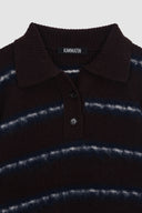 HAIRY STRIPE PIQUE KNIT TOP IN BROWN image 15
