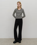 W DEEP NECK LONG SLEEVE IN BLACK image 5