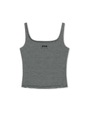 SQUARE NECK CROPPED TANK TOP IN BLACK image 2