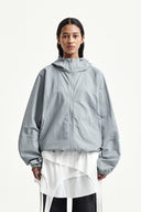 BACK LOGO HOODY WIND BREAKER IN LIGHT GRAY image 18