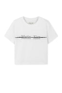 MATIN KIM LOGO CUTTED CROP TOP IN WHITE image 1