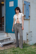 BUTTON POINT STRING WIDE PANTS IN KHAKI image 9