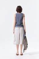 HEM TIE DETAIL SLEEVELESS TOP IN CHARCOAL GREY image 8