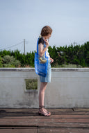 CUT LINE POINT DENIM SHORTS IN BLUE image 20