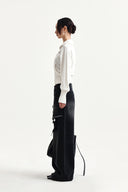 HIGH NECK EMBROIDERED LOGO ZIP UP FOR WOMEN IN IVORY image 6