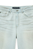 DIRTY WASHED DENIM PANTS FOR MEN IN LIGHT BLUE image 13