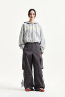 GRAFFITI LOGO CROP HOODY ZIP UP IN GRAY image 18