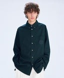 M OVERFIT EMBLEM SHIRT IN CHARCOAL GREY image 1