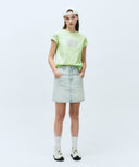 W STRAIGHT DENIM MINI SKIRT IN LIGHT BLUE image 1