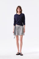 ASYMMETRIC BUTTON CLOSURE TOP IN NAVY image 10