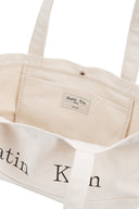 MATIN LOGO CANVAS WIDE SHOULDER BAG IN IVORY image 9