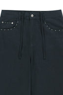 STUD POINT COLOR DENIM PANTS IN NAVY image 3