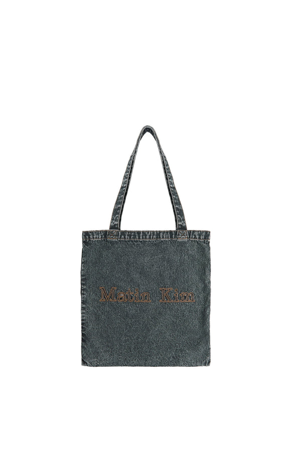 MATIN STITCH DENIM ECOBAG IN BLACK image 1