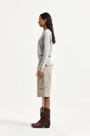 BACK LOGO SNAP BUTTON CARDIGAN IN BLACK image 7