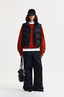 UNBALANCE QUILTED DOWN VEST FOR WOMEN IN BLACK image 19
