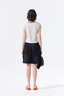 TONAL RIB LOGO CROP TOP IN CHARCOAL GREY image 7