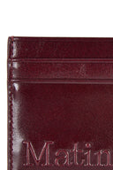 EMBOSSED LOGO CARD WALLET IN BURGUNDY image 8
