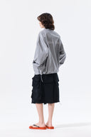 MATIN KIM LOGO COATING JUMPER IN DARK GRAY image 10