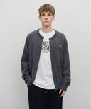 BASIC ROUND NECK CARDIGAN IN CHARCOAL GREY image 11