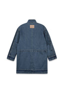 POCKET POINT MIDI DENIM JUMPER IN BLUE image 12