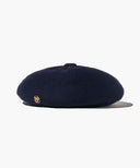 METAL CIRCLE LOGO KNIT BERET IN NAVY image 1