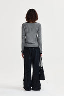 ESSENTIAL BOAT NECK KNIT TOP IN BLACK image 17