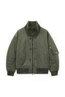 HIGH NECK BUTTON POINT ZIP UP JUMPER IN KHAKI image 1