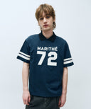 FOOTBALL TEE IN ASH BLUE image 1