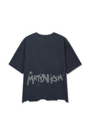 RAW CUT GRAFFITI LOGO TOP IN NAVY image 14