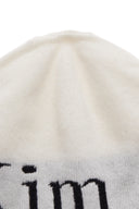 LOGO JACQUARD SHORT BEANIE IN WHITE image 3