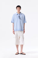 SMALL LOGO WASHED PIQUE TOP FOR MEN IN CHARCOAL GREY image 11
