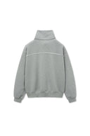 CUT OUT HALF ZIP SWEATSHIRT FOR MEN IN GRAY image 4
