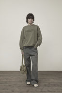VINTAGE COLOR DYING LOGO SWEATSHIRT IN KHAKI image 8