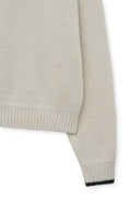 BACK LOGO COLLAR KNIT TOP FOR WOMEN IN IVORY image 4
