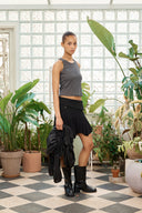UNBALANCE FLARE FOLDING SKIRT IN BLACK image 10
